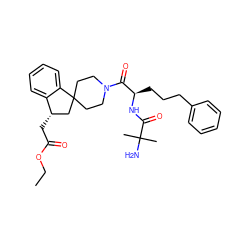 CCOC(=O)C[C@H]1CC2(CCN(C(=O)[C@@H](CCCc3ccccc3)NC(=O)C(C)(C)N)CC2)c2ccccc21 ZINC000026393926