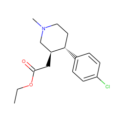 CCOC(=O)C[C@H]1CN(C)CC[C@@H]1c1ccc(Cl)cc1 ZINC000013579467