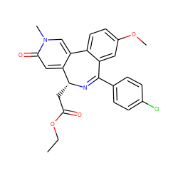 CCOC(=O)C[C@H]1N=C(c2ccc(Cl)cc2)c2cc(OC)ccc2-c2cn(C)c(=O)cc21 ZINC001772628462