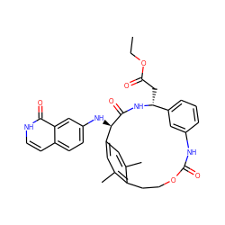 CCOC(=O)C[C@H]1NC(=O)[C@H](Nc2ccc3cc[nH]c(=O)c3c2)c2cc(C)c(c(C)c2)CCOC(=O)Nc2cccc1c2 ZINC000148035512