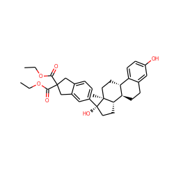 CCOC(=O)C1(C(=O)OCC)Cc2ccc([C@]3(O)CC[C@H]4[C@@H]5CCc6cc(O)ccc6[C@H]5CC[C@@]43C)cc2C1 ZINC000049784137