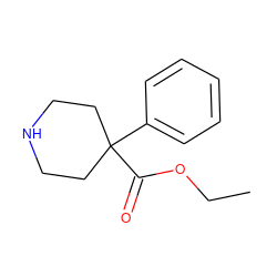 CCOC(=O)C1(c2ccccc2)CCNCC1 ZINC000001608615