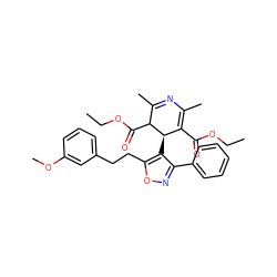 CCOC(=O)C1=C(C)N=C(C)C(C(=O)OCC)[C@@H]1c1c(-c2ccccc2)noc1CCc1cccc(OC)c1 ZINC000026840895