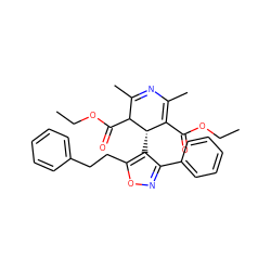 CCOC(=O)C1=C(C)N=C(C)C(C(=O)OCC)[C@H]1c1c(-c2ccccc2)noc1CCc1ccccc1 ZINC000026841043