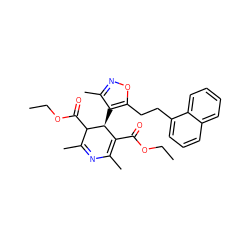 CCOC(=O)C1=C(C)N=C(C)C(C(=O)OCC)[C@H]1c1c(C)noc1CCc1cccc2ccccc12 ZINC000026835160