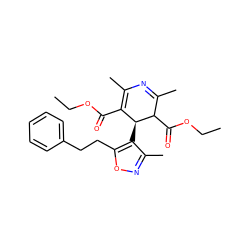 CCOC(=O)C1=C(C)N=C(C)C(C(=O)OCC)[C@H]1c1c(C)noc1CCc1ccccc1 ZINC000026836868