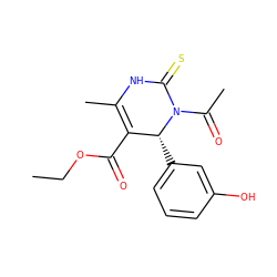 CCOC(=O)C1=C(C)NC(=S)N(C(C)=O)[C@@H]1c1cccc(O)c1 ZINC000101138380