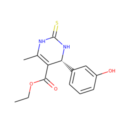 CCOC(=O)C1=C(C)NC(=S)N[C@@H]1c1cccc(O)c1 ZINC000004425504