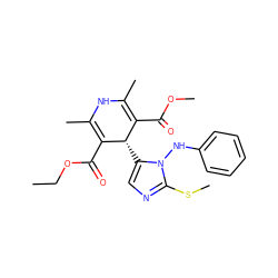 CCOC(=O)C1=C(C)NC(C)=C(C(=O)OC)[C@@H]1c1cnc(SC)n1Nc1ccccc1 ZINC000103216288