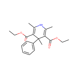 CCOC(=O)C1=C(C)NC(C)=C(C(=O)OCC)C1(C)c1ccccc1 ZINC000049784746