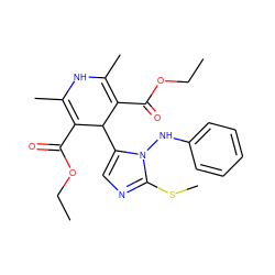 CCOC(=O)C1=C(C)NC(C)=C(C(=O)OCC)C1c1cnc(SC)n1Nc1ccccc1 ZINC000103216227