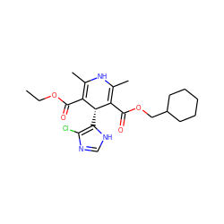 CCOC(=O)C1=C(C)NC(C)=C(C(=O)OCC2CCCCC2)[C@@H]1c1[nH]cnc1Cl ZINC000103173081