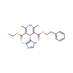 CCOC(=O)C1=C(C)NC(C)=C(C(=O)OCCc2ccccc2)[C@@H]1c1[nH]cnc1Cl ZINC000103222096