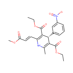 CCOC(=O)C1=C(C)NC(C=CC(=O)OC)=C(C(=O)OCC)[C@@H]1c1cccc([N+](=O)[O-])c1 ZINC000064303481