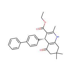 CCOC(=O)C1=C(C)NC2=C(C(=O)CC(C)(C)C2)[C@@H]1c1ccc(-c2ccccc2)cc1 ZINC000095572327