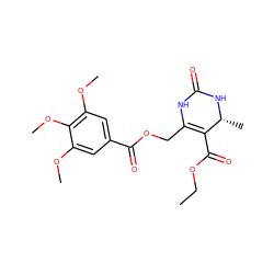 CCOC(=O)C1=C(COC(=O)c2cc(OC)c(OC)c(OC)c2)NC(=O)N[C@@H]1C ZINC000016049849