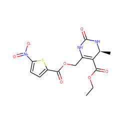 CCOC(=O)C1=C(COC(=O)c2ccc([N+](=O)[O-])s2)NC(=O)N[C@H]1C ZINC000009490910