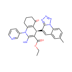 CCOC(=O)C1=C(N)N(c2cccnc2)C2=C(C(=O)CCC2)[C@H]1c1cc2cc(C)ccc2n2nnnc12 ZINC000299831133