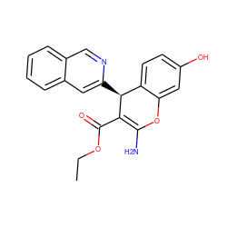 CCOC(=O)C1=C(N)Oc2cc(O)ccc2[C@@H]1c1cc2ccccc2cn1 ZINC000103253084