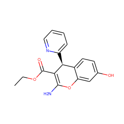 CCOC(=O)C1=C(N)Oc2cc(O)ccc2[C@@H]1c1ccccn1 ZINC000103253081