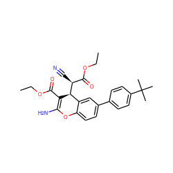 CCOC(=O)C1=C(N)Oc2ccc(-c3ccc(C(C)(C)C)cc3)cc2[C@@H]1[C@@H](C#N)C(=O)OCC ZINC000035079944