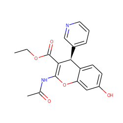 CCOC(=O)C1=C(NC(C)=O)Oc2cc(O)ccc2[C@@H]1c1cccnc1 ZINC000103252954