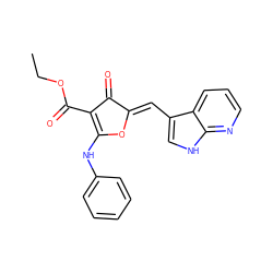 CCOC(=O)C1=C(Nc2ccccc2)O/C(=C\c2c[nH]c3ncccc23)C1=O ZINC000203747723