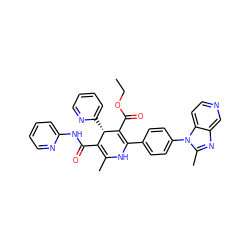 CCOC(=O)C1=C(c2ccc(-n3c(C)nc4cnccc43)cc2)NC(C)=C(C(=O)Nc2ccccn2)[C@@H]1c1ccccn1 ZINC000026838180