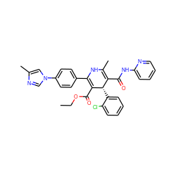 CCOC(=O)C1=C(c2ccc(-n3cnc(C)c3)cc2)NC(C)=C(C(=O)Nc2ccccn2)[C@@H]1c1ccccc1Cl ZINC000026846616