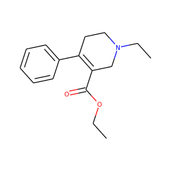 CCOC(=O)C1=C(c2ccccc2)CCN(CC)C1 ZINC000013782790