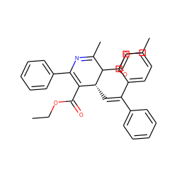 CCOC(=O)C1=C(c2ccccc2)N=C(C)C(C(=O)OCC)[C@@H]1C=C(c1ccccc1)c1ccccc1 ZINC000027523913