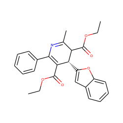 CCOC(=O)C1=C(c2ccccc2)N=C(C)C(C(=O)OCC)[C@@H]1c1cc2ccccc2o1 ZINC000026578483