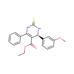 CCOC(=O)C1=C(c2ccccc2)NC(=S)N[C@H]1c1cccc(OC)c1 ZINC000001216863