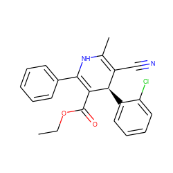 CCOC(=O)C1=C(c2ccccc2)NC(C)=C(C#N)[C@H]1c1ccccc1Cl ZINC000058576366