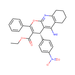 CCOC(=O)C1=C(c2ccccc2)Oc2nc3c(c(N)c2[C@@H]1c1ccc([N+](=O)[O-])cc1)CCCC3 ZINC001772609322