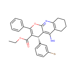 CCOC(=O)C1=C(c2ccccc2)Oc2nc3c(c(N)c2[C@@H]1c1cccc(Br)c1)CCCC3 ZINC001772619513