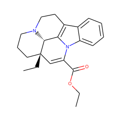 CCOC(=O)C1=C[C@]2(CC)CCCN3CCc4c(n1c1ccccc41)[C@@H]32 ZINC000019796031