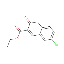 CCOC(=O)C1=Cc2cc(Cl)ccc2CC1=O ZINC000027199175