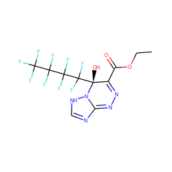 CCOC(=O)C1=NN=C2N=CNN2[C@]1(O)C(F)(F)C(F)(F)C(F)(F)C(F)(F)F ZINC001772652050