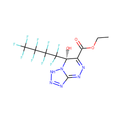 CCOC(=O)C1=NN=C2N=NNN2[C@@]1(O)C(F)(F)C(F)(F)C(F)(F)C(F)(F)F ZINC001772657782