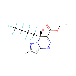 CCOC(=O)C1=NNc2cc(C)nn2[C@]1(O)C(F)(F)C(F)(F)C(F)(F)C(F)(F)F ZINC001772611671