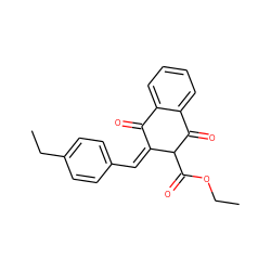 CCOC(=O)C1C(=O)c2ccccc2C(=O)/C1=C\c1ccc(CC)cc1 ZINC000100209543