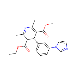 CCOC(=O)C1C(C)=NC(C)=C(C(=O)OC)[C@@H]1c1cccc(-n2ccnc2)c1 ZINC000026749400