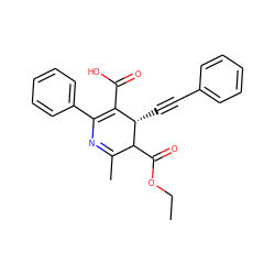 CCOC(=O)C1C(C)=NC(c2ccccc2)=C(C(=O)O)[C@@H]1C#Cc1ccccc1 ZINC000026578121