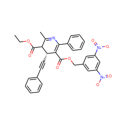 CCOC(=O)C1C(C)=NC(c2ccccc2)=C(C(=O)OCc2cc([N+](=O)[O-])cc([N+](=O)[O-])c2)[C@@H]1C#Cc1ccccc1 ZINC000026577605