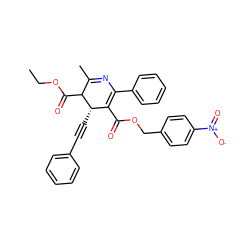 CCOC(=O)C1C(C)=NC(c2ccccc2)=C(C(=O)OCc2ccc([N+](=O)[O-])cc2)[C@@H]1C#Cc1ccccc1 ZINC000026578175