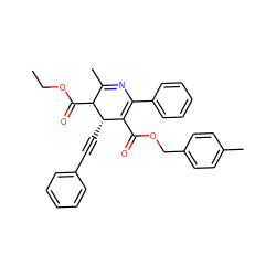 CCOC(=O)C1C(C)=NC(c2ccccc2)=C(C(=O)OCc2ccc(C)cc2)[C@@H]1C#Cc1ccccc1 ZINC000026577312