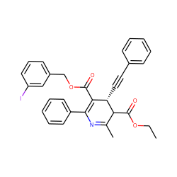 CCOC(=O)C1C(C)=NC(c2ccccc2)=C(C(=O)OCc2cccc(I)c2)[C@@H]1C#Cc1ccccc1 ZINC000026576891