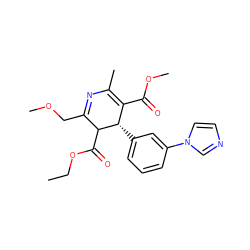 CCOC(=O)C1C(COC)=NC(C)=C(C(=O)OC)[C@@H]1c1cccc(-n2ccnc2)c1 ZINC000026816388