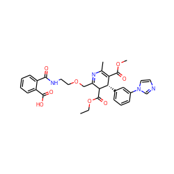 CCOC(=O)C1C(COCCNC(=O)c2ccccc2C(=O)O)=NC(C)=C(C(=O)OC)[C@@H]1c1cccc(-n2ccnc2)c1 ZINC000026816788